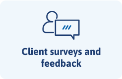 Client surveys and feedback